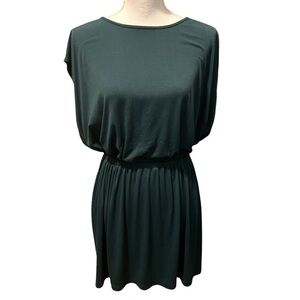 Susana Monaco Tulip Open Back Elastic Waist Nylon and Spandex Dress in Green XS